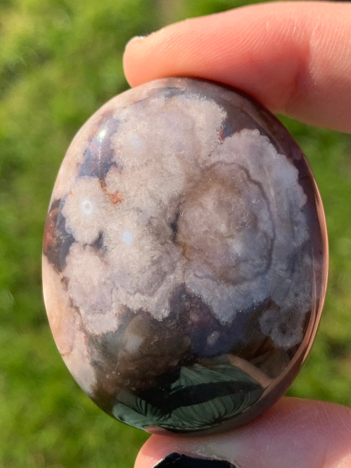 Galet agate fleur