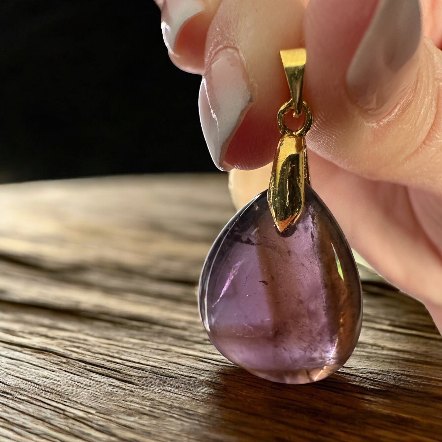 Pendentif goutte améthyste