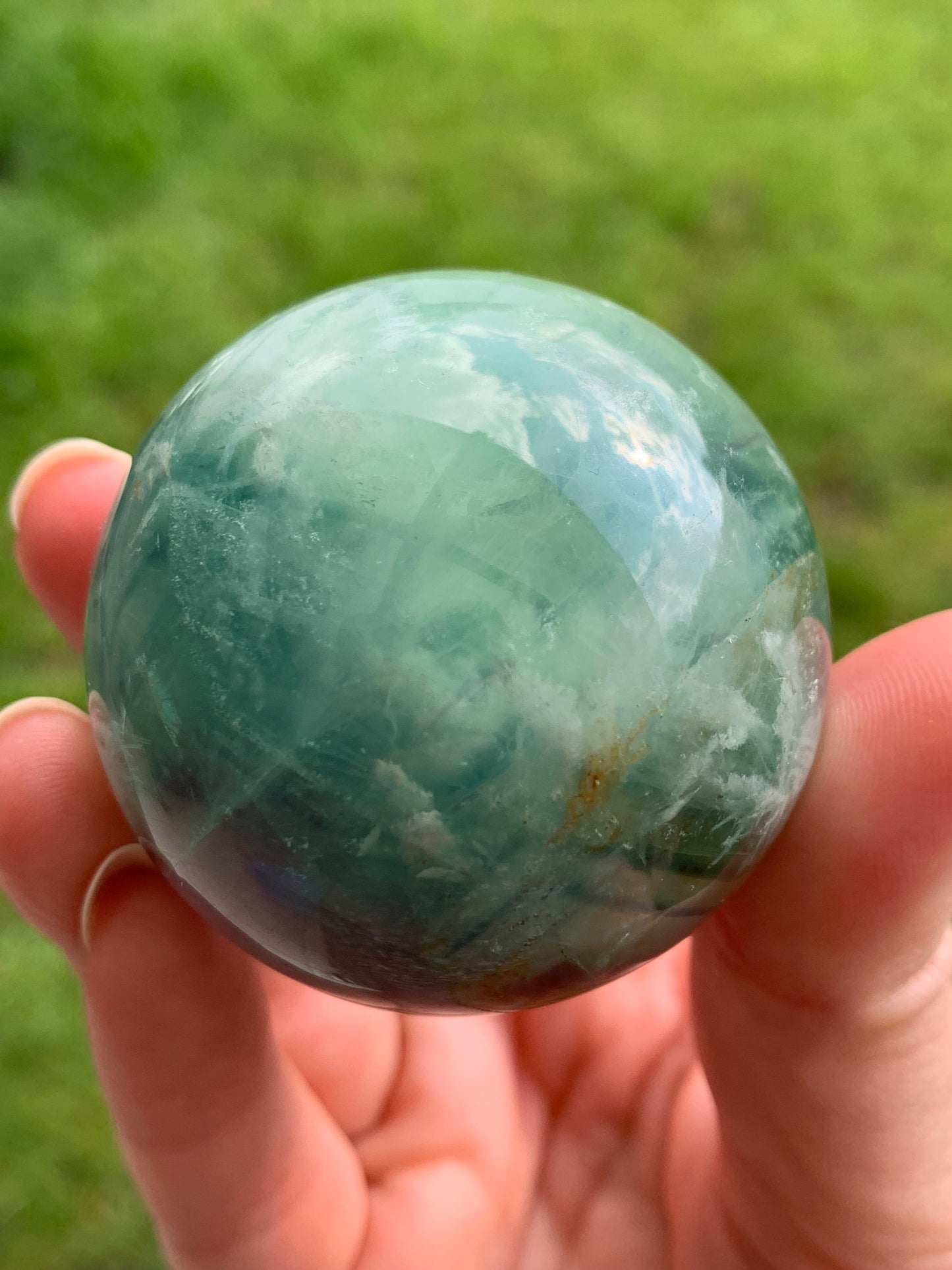 Sphere fluorite neige / plume 1