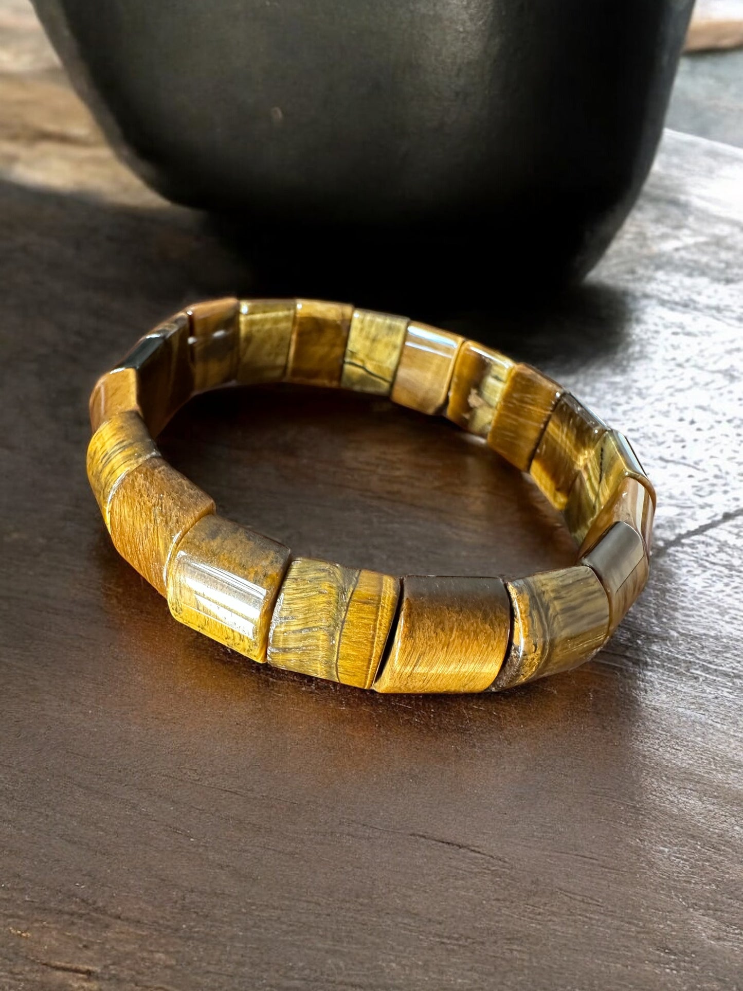 Pulsera de ojo de tigre bicolor