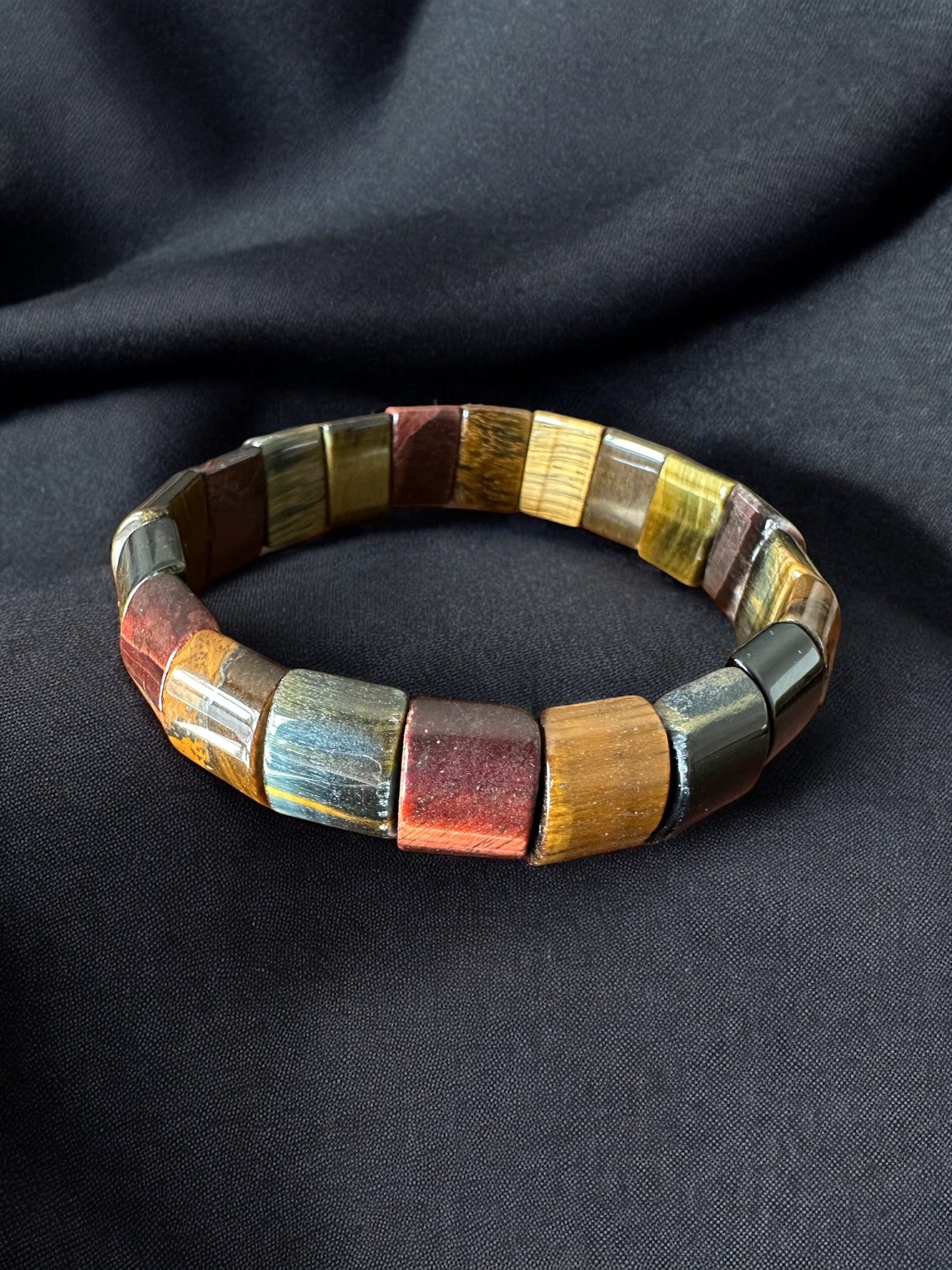 Pulsera de ojo de tigre tricolor