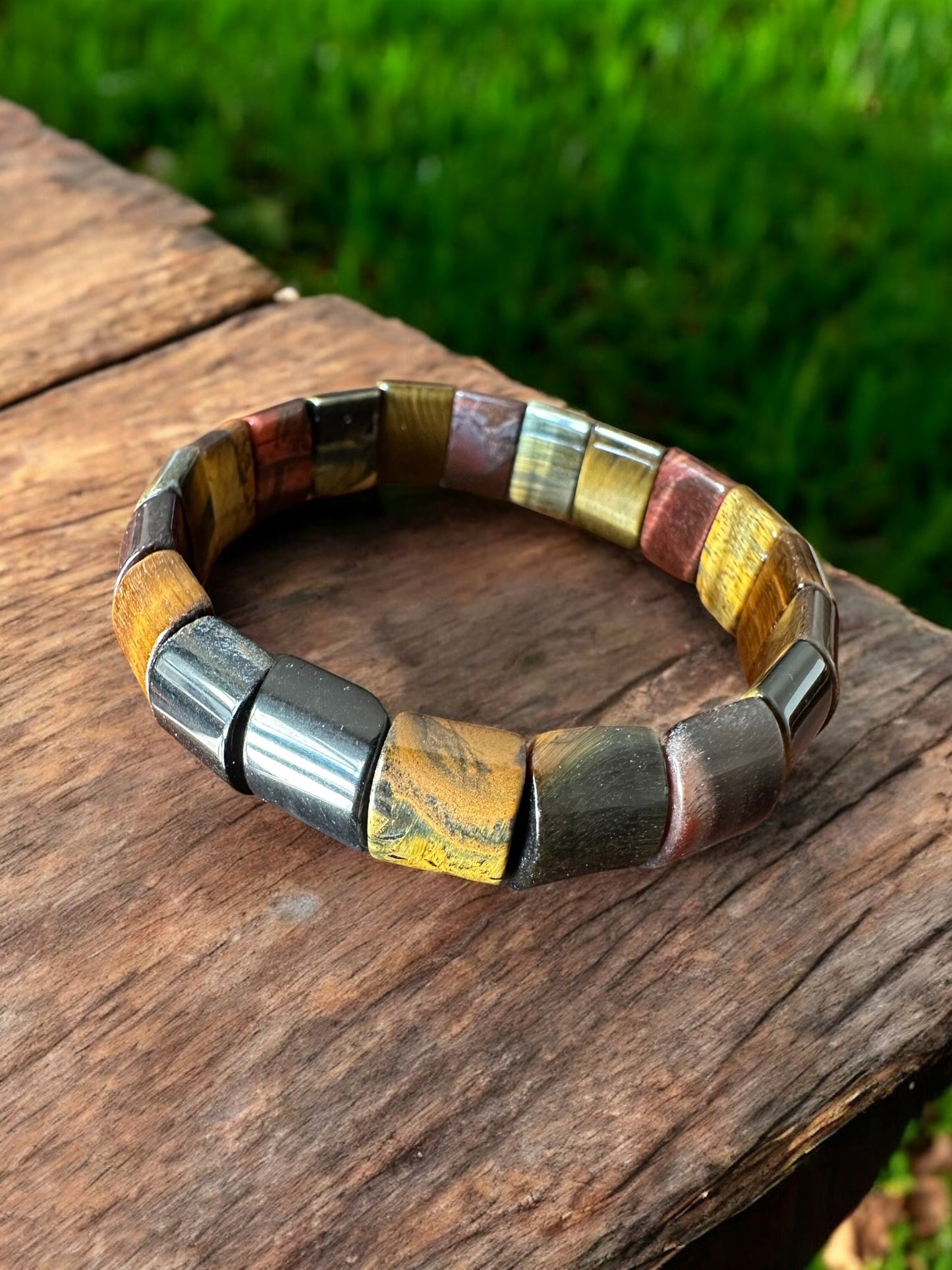 Pulsera de ojo de tigre tricolor