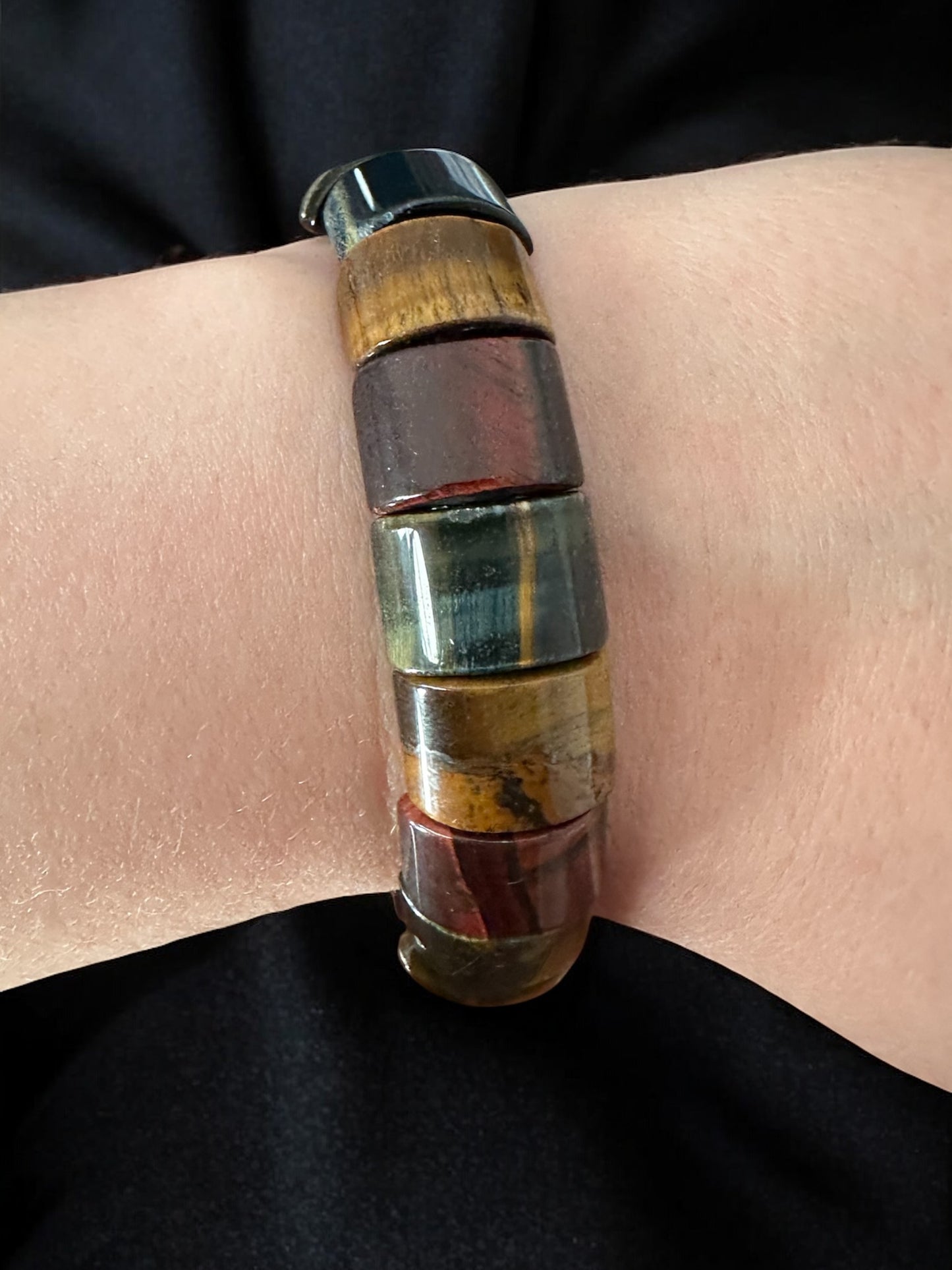 Pulsera de ojo de tigre tricolor